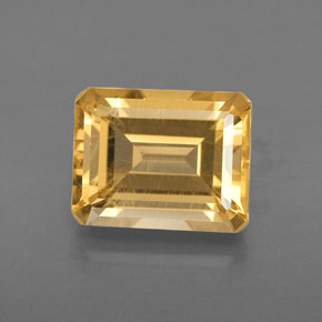 Citrine jaune naturelle taille émeraude, 2,46 ct, VVS