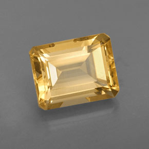 Citrine jaune naturelle taille émeraude, 2,46 ct, VVS