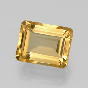 Citrine jaune naturelle taille émeraude, 2,18 ct, VVS