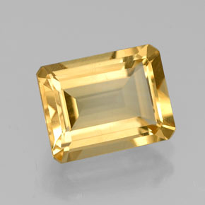 Citrine jaune naturelle taille émeraude, 2,23 ct, VVS