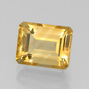 Citrine jaune naturelle taille émeraude, 2,46 ct, VVS