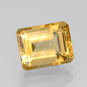 Citrine jaune naturelle taille émeraude, 2,46 ct, VVS