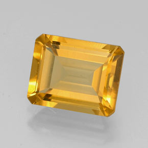 Citrine jaune naturelle taille émeraude, 2,11 ct, VVS