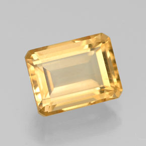 Citrine jaune naturelle taille émeraude, 2,24 ct, VVS