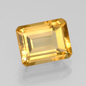 Citrine jaune naturelle taille émeraude, 2,21 ct, VVS