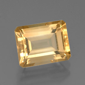 Citrine jaune naturelle taille émeraude, 2,32 ct, VVS