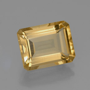 Citrine jaune naturelle taille émeraude, 2,10 ct, VVS