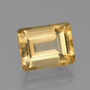 Citrine jaune naturelle taille émeraude, 2,19 ct, VVS