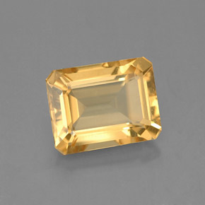 Citrine jaune naturelle taille émeraude, 2,35 ct, VVS-VS