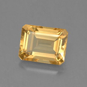 Citrine jaune naturelle taille émeraude, 2,35 ct, VVS-VS