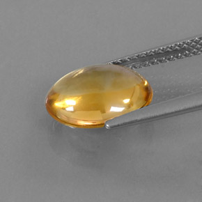 Citrine jaune naturelle coupe ovale, 2,63 ct, transparent