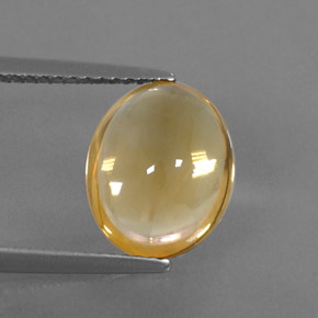 Citrine jaune naturelle coupe ovale, 3,02 ct, transparent