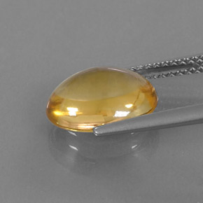 Citrine jaune naturelle coupe ovale, 3,02 ct, transparent