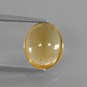 Citrine jaune naturelle coupe ovale, 2,77 ct, transparent