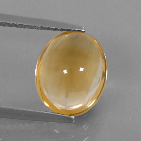 Citrine jaune naturelle coupe ovale, 3,28 ct, transparent