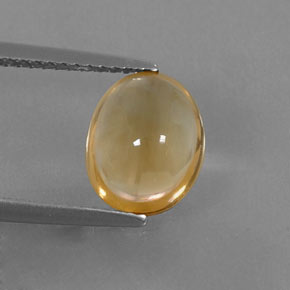 Citrine jaune naturelle coupe ovale, 2,22 ct, transparent