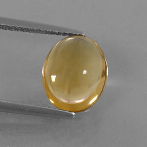 Citrine jaune doré naturelle coupe ovale, 3,32 ct, transparent