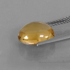 Citrine jaune doré naturelle coupe ovale, 3,32 ct, transparent
