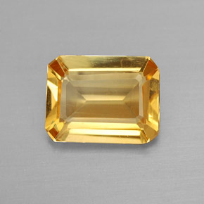 Citrine jaune naturelle taille émeraude, 1,69 ct, VS