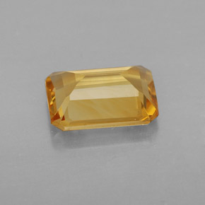 Citrine jaune naturelle taille émeraude, 1,69 ct, VS