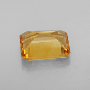 Citrine jaune naturelle taille émeraude, 1,97 ct, VVS-VS
