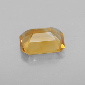 Citrine jaune naturelle taille émeraude, 1,69 ct, VVS-VS