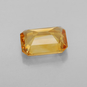 Citrine jaune naturelle taille émeraude, 1,83 ct, VVS-VS