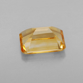 Citrine jaune naturelle taille émeraude, 1,94 ct, VS
