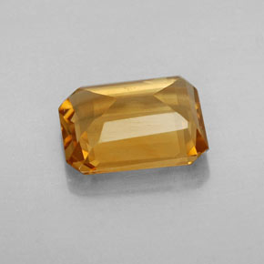 Citrine jaune naturelle taille émeraude, 1,84 ct, VVS-VS