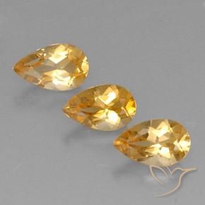 2.31ctw Naturel Doré Citrine, En forme de poire, VVS-VS