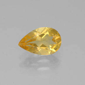 Citrine jaune naturelle en forme de poire, 0,65 ct, VVS