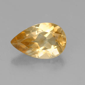 Citrine jaune naturelle en forme de poire, 0,70 ct, VVS