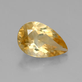 Citrine jaune naturelle en forme de poire, 0,70 ct, VVS