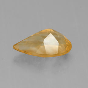 Citrine jaune naturelle en forme de poire, 0,70 ct, VVS