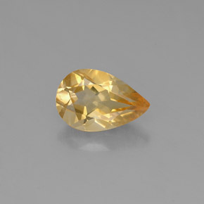 Citrine jaune naturelle en forme de poire, 0,74 ct, VVS