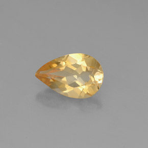 Citrine jaune naturelle en forme de poire, 0,74 ct, VVS