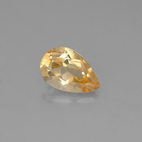 Citrine jaune naturelle en forme de poire, 0,69 ct, VVS