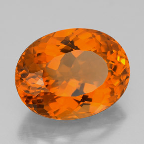 Citrine orange naturelle coupe ovale, 8,38 ct, VVS