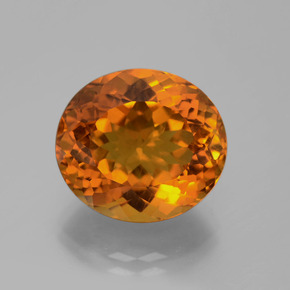 Citrine Jaune orange naturelle Coupe ovale, 9.98 ct, IF