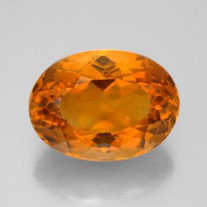 Citrine orange naturelle coupe ovale, 9,35 ct, IF