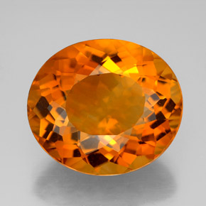 Citrine orange naturelle coupe ovale, 10,26 ct, IF