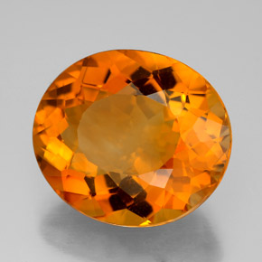 Citrine orange naturelle coupe ovale, 10,26 ct, IF