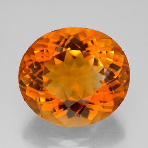 Citrine orange naturelle coupe ovale, 11,01 ct, IF