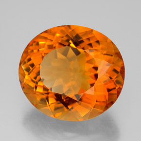 Citrine orange naturelle coupe ovale, 11,01 ct, IF
