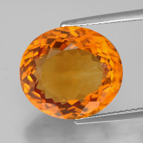 Citrine orange naturelle coupe ovale, 8,94 ct, IF