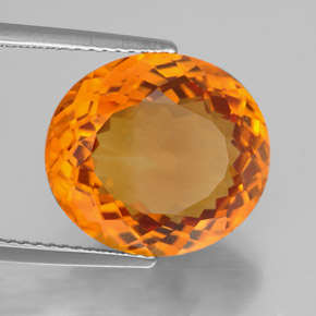 Citrine orange naturelle coupe ovale, 8,94 ct, IF