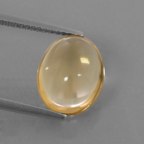 Citrine jaune naturelle coupe ovale, 3,55 ct, transparent