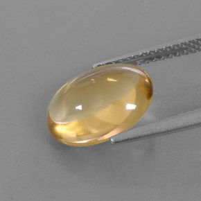 Citrine jaune naturelle coupe ovale, 3,55 ct, transparent