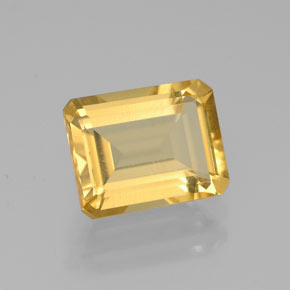Citrine jaune naturelle taille émeraude, 2,23 ct, VS