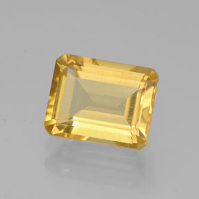 Citrine jaune naturelle taille émeraude, 2,23 ct, VS